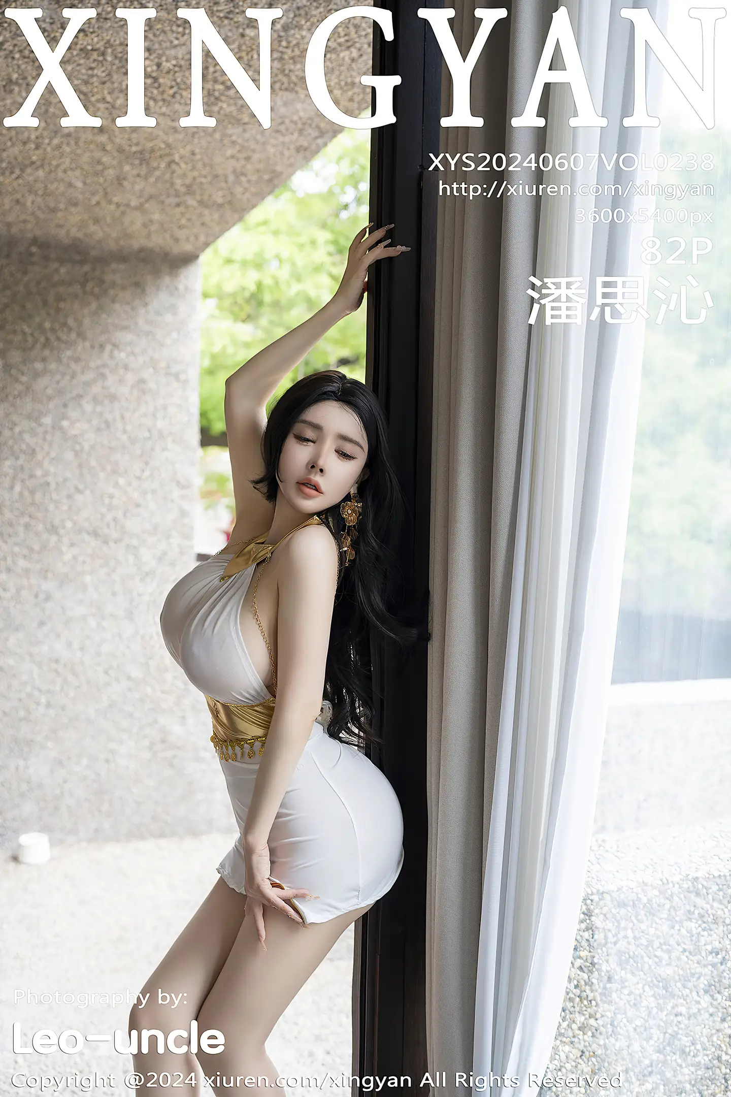 [XINGYAN星颜社]VOL.238_模特潘思沁性感白色轻透连衣短裙配原色丝袜秀丰满身材诱惑写真82P-秀人网 - XiuRen.Space